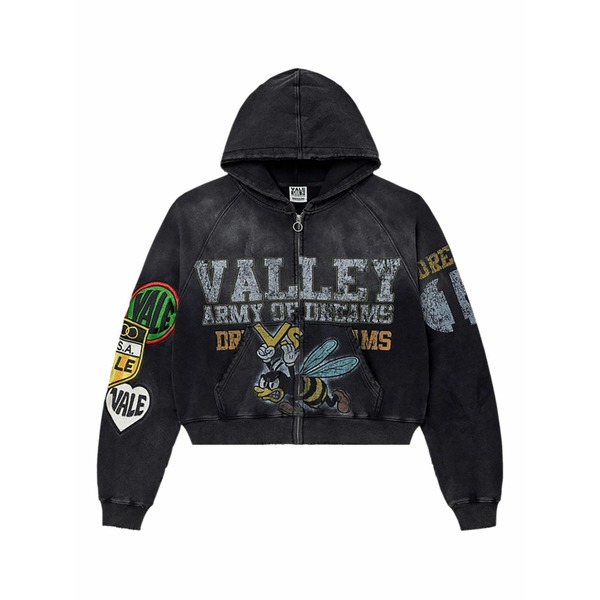 頭を覆う物 メンズ パーカー・スウェットシャツ アウター Army zip-up hoodie Black