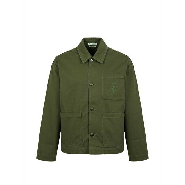 J.W.アンダーソン メンズ 上衣＆上衣 アウター Logo-embroidered patch-pocket shirt jacket Green