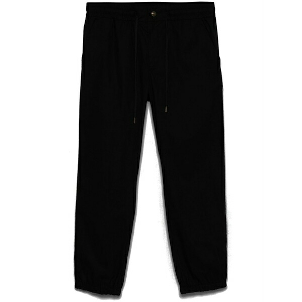 呼びりん探し回る メンズ 心地好いズボン下 ボトムス Tapered trousers Black