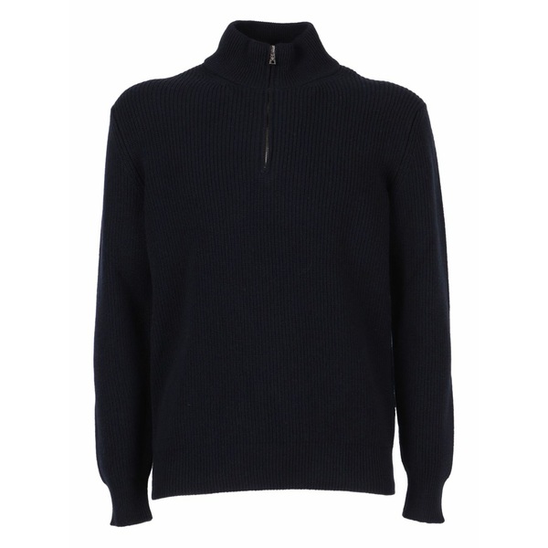 バランタイン メンズ 編み物\u0026ティーシャツ アウター Half-zipped sweater Blue