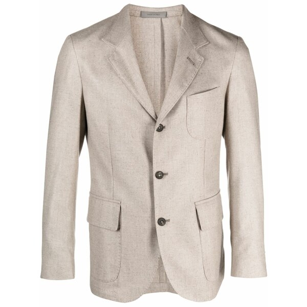 コルネリアーニ メンズ 上衣＆上衣 アウター Single breasted wool-blend blazer Neutrals