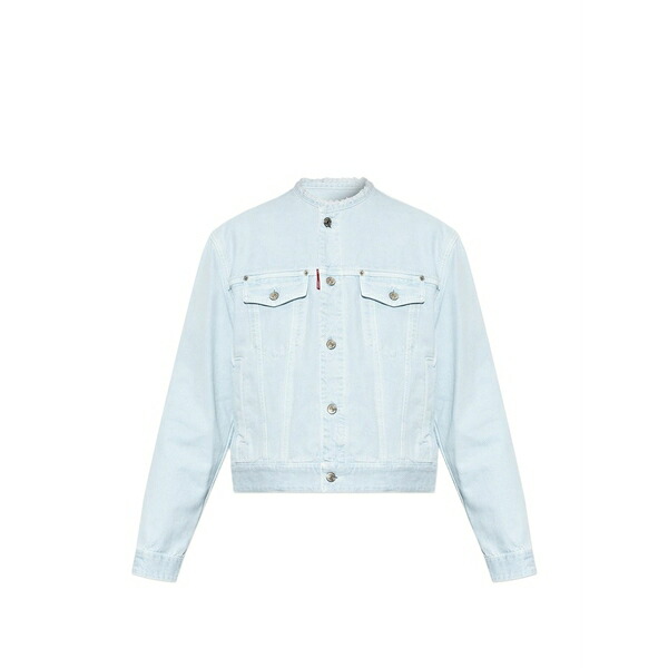 ディースクエアード メンズ 上衣＆上衣 アウター Frayed-edge denim jacket Blue