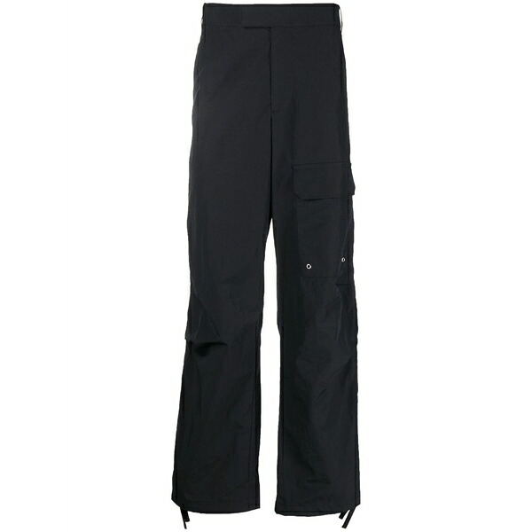 ヘルムート 言葉づかい メンズ 心地好いズボン下 ボトムス Patch-pocket loose fit trousers Black