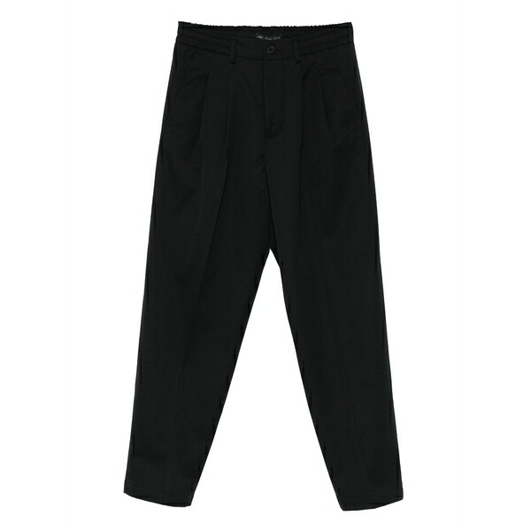 ロウブランド メンズ 心地好いズボン下 ボトムス Pleat-detail tailored trousers Black