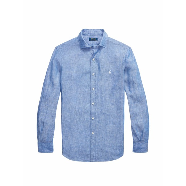 ラルフローレン メンズ プルオーバー トップス Logo-embroidered button-down shirt Blue