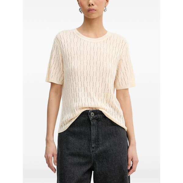 パトリツィア ペペ レディース プルオーバー トップス Openwork t-shirt Neutrals