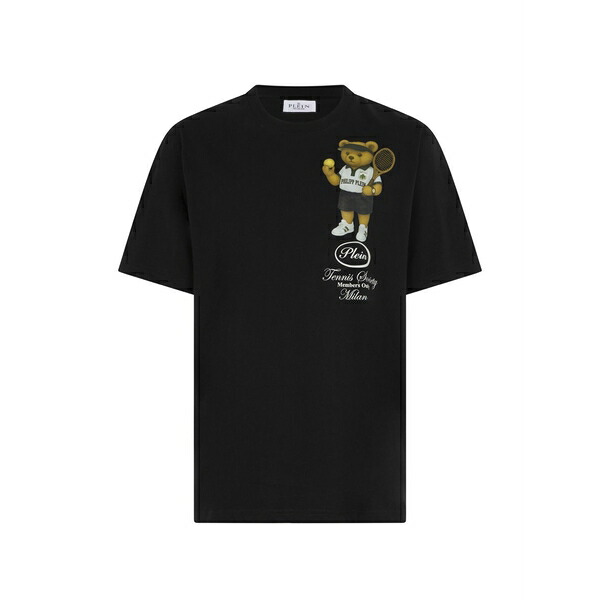 フィリップ飾り気のない メンズ ティーシャツ トップス Crew-neck graphic t-shirt Black