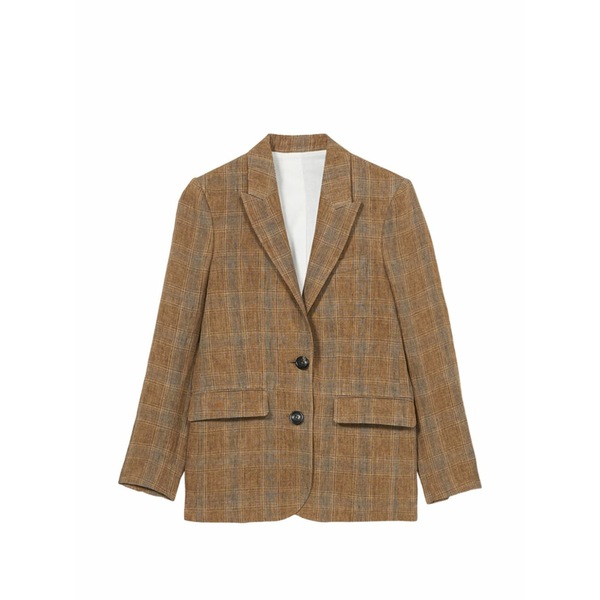 フォルテラ レディース 上衣＆上衣 アウター Bella checked blazer Brown