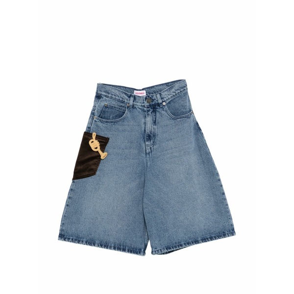 プリンスチャールズ島・ジェフリー レディース 心地好いズボン下 ボトムス Trumpet-motif shorts Blue