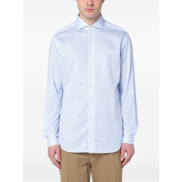 ザカス メンズ シャツ トップス Cotton shirt Blue｜asty