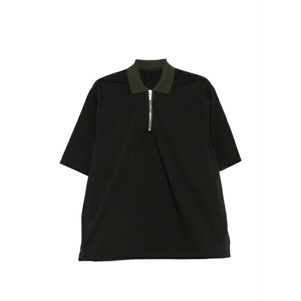 野球クラブ はたご屋 ザ 昼まえ メンズ スポーツシャツ トップス Milo zip-fastening polo shirt Black