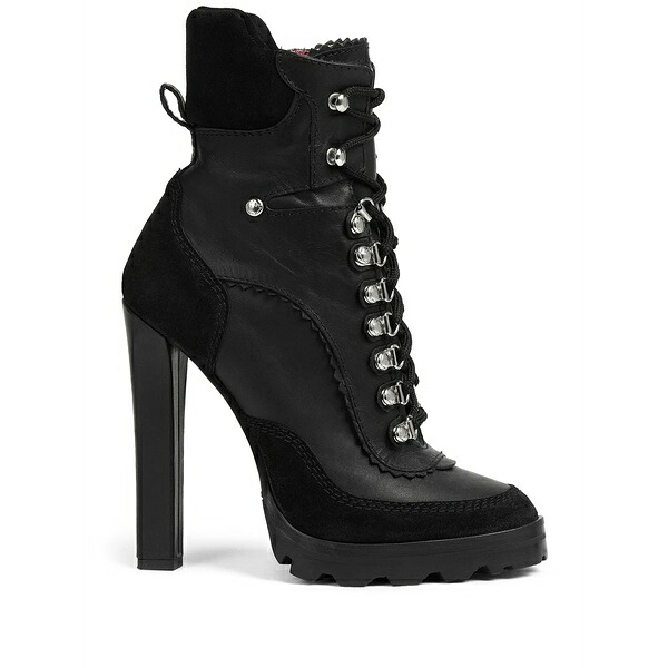 ディースクエアード レディース ブーツ シューズ 120mm round-toe leather boots Black｜asty