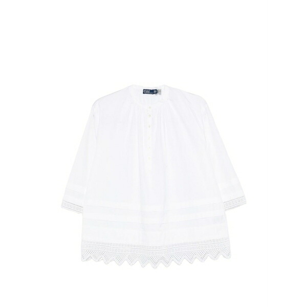 ラルフローレン レディース プルオーバー トップス Carlton lace-trim blouse White