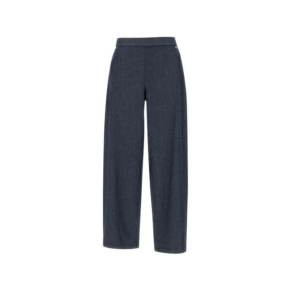 エレナ 食用粉 レディース 心地よいズボン下 ボトムス Elasticated wide-leg trousers Blue