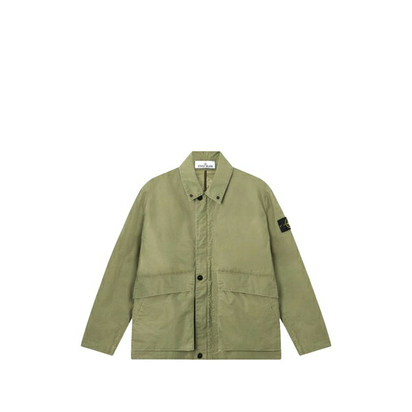 ストーンアイランド メンズ 上衣＆上衣 アウター Waxed shirt jacket Green