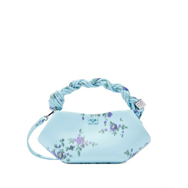 ガニー レディース ショルダーバッグ 御徒面子 Mini bou bag floral-print crossbody bag Blue