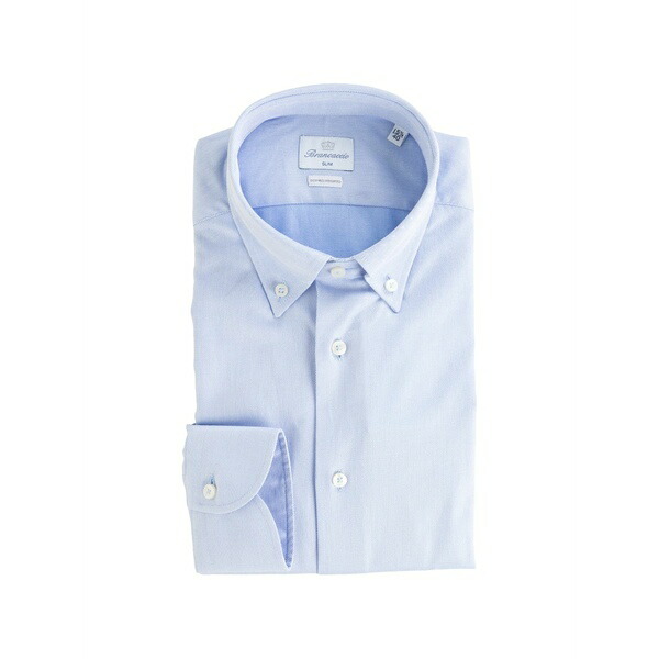 ブランカッチオ メンズ プルオーバー トップス Button-down slim-fit shirt Blue