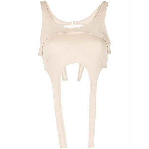 ヘリオットエミル レディース カットソー トップス Cropped multi-panelled vest top  Neutrals