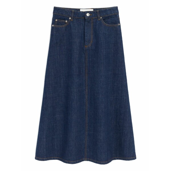 意中の女 レディース スコート ボトムス Midi raw denim skirt Blue