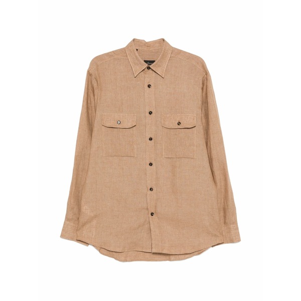 ブリオーニ メンズ プルオーバー トップス Chest-pocket shirt Brown