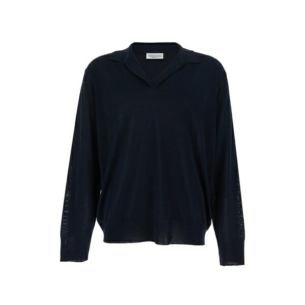 ロベルトコリーナ メンズ 編み物\u0026プルオーバー アウター Polo-neck sweater  Blue