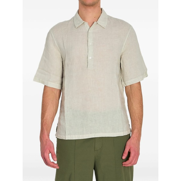 バレナ メンズ スポーツシャツ トップス Linen polo shirt Neutrals