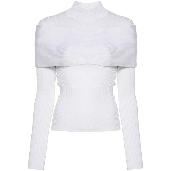マグラー レディース 編み物\u0026プルオーバー アウター Knitted top White