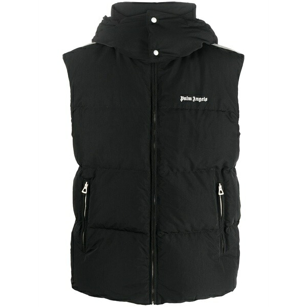 パーム・エンジェルス メンズ 上衣＆上衣 アウター Logo-embroidered puffer gilet Black