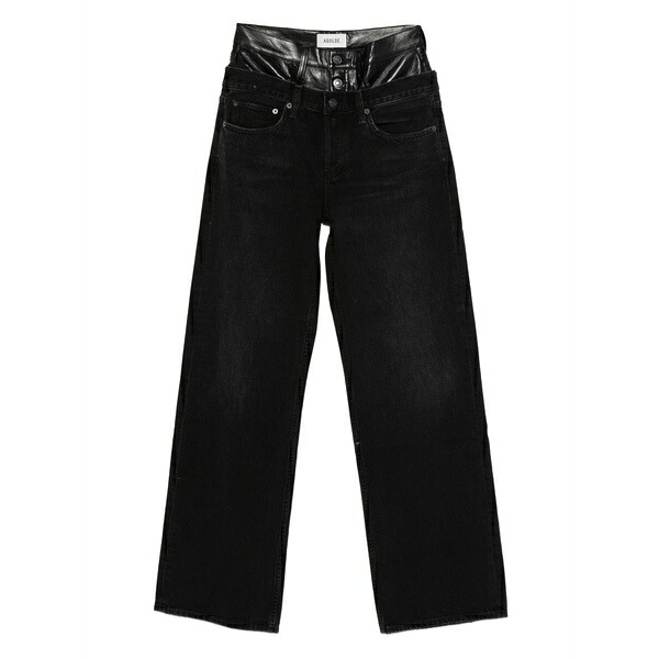 アゴルド レディース ジーンズズボン下 ボトムス Elson high-waisted straight jeans Black