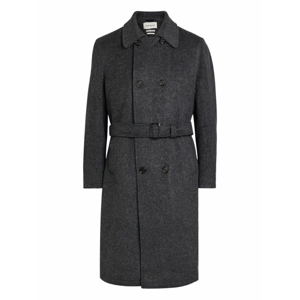 オリバースペンサー メンズ 厚地の外套 アウター Belted double-breasted coat Grey