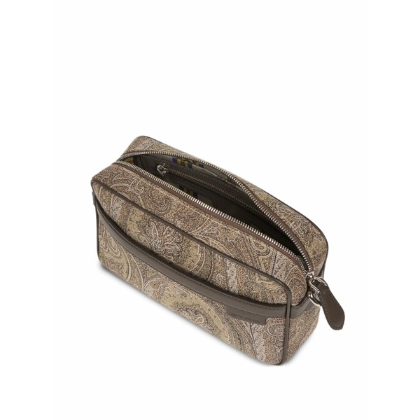 エトロ メンズ ショルダーバッグ 御徒面子 Paisley jacquard crossbody bag Brown