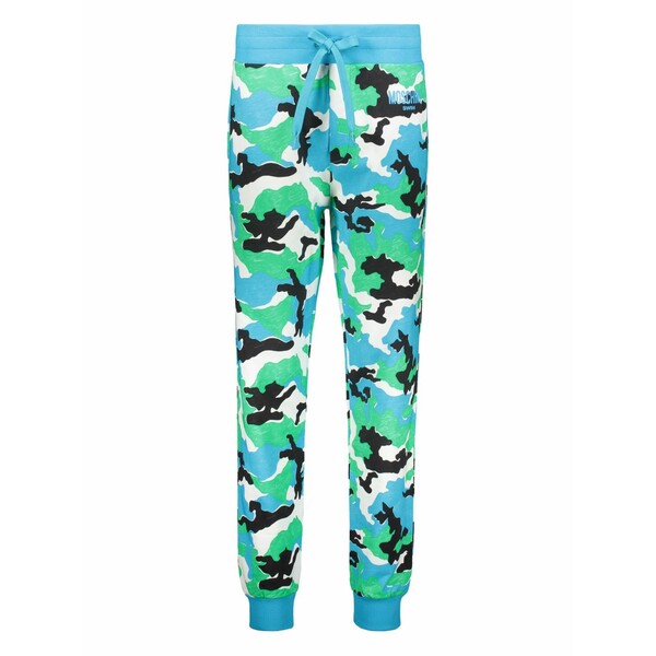 モスキーノ レディース 心地よいズボン下 ボトムス All-over print track pants Blue