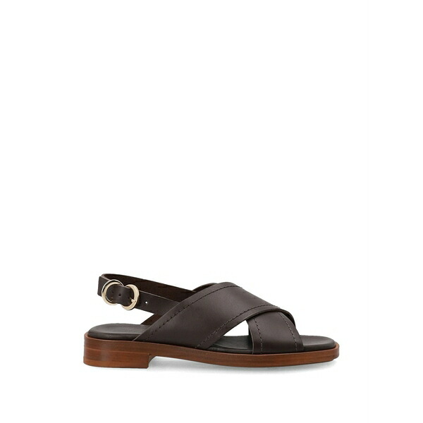 亭主持ち レディース サンダル シューズ Crossover-strap slingback sandals Brown