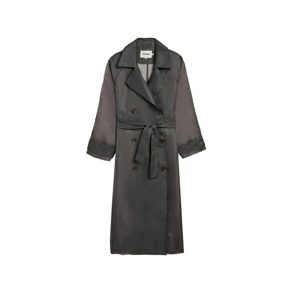 アッパリス レディース 厚地の外套 アウター Lana belted trench coat Grey