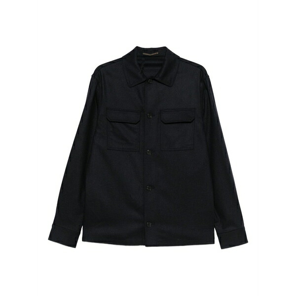 インコテックス メンズ 上衣＆上衣 アウター Chest-pocket button shirt Blue