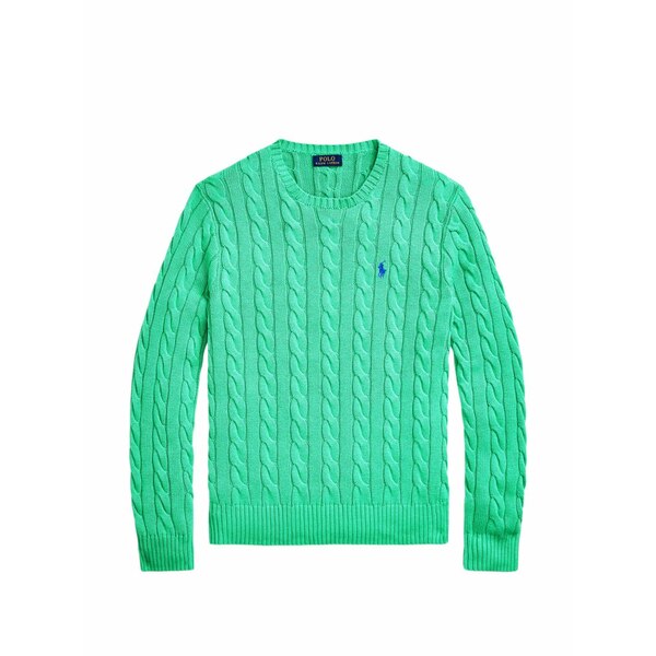 ラルフローレン メンズ 編み物\u0026プルオーバー アウター Cable-knit embroidered-logo sweater Green
