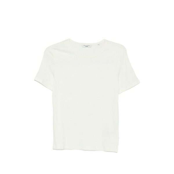 マルコポーロ レディース ティーシャツ トップス Ribbed-knit t-shirt Neutrals