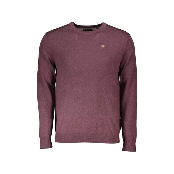 ナパピリ メンズ 編み物\u0026プルオーバー アウター Logo-patch crew-neck sweater Purple