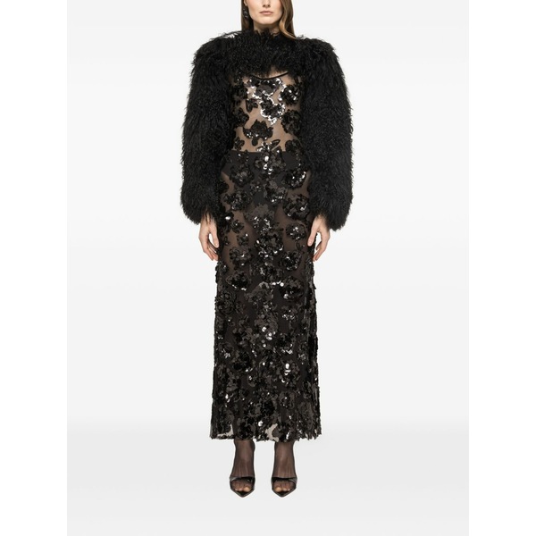 ニッサ レディース 衣裳 トップス Sequinned tulle maxi dress Black