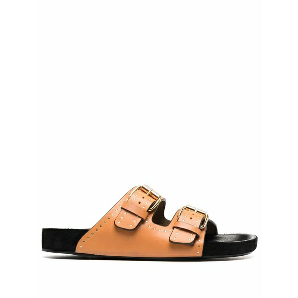 イザ呼びりん マラン レディース サンダル シューズ Lennyo studded leather sandals Brown