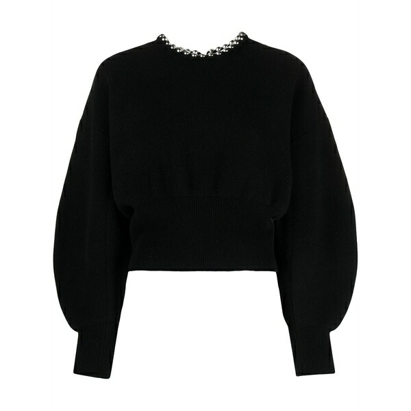 アレキサンダーワン レディース 編み物\u0026スウェーター アウター Ball chain embellished jumper Black