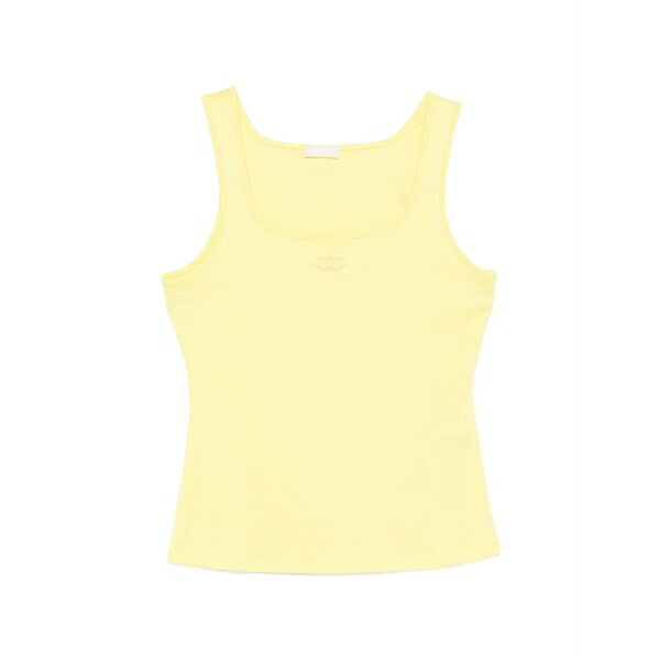 リュージョー レディース カットソー トップス Logo-embroidered top Yellow