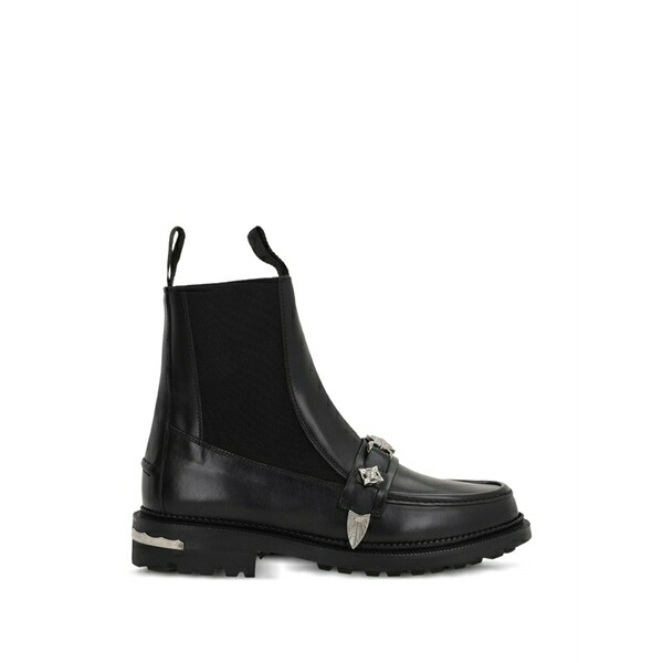トーガ　ピューラ レディース ブーツ シューズ Studded-strap chelsea boots Black｜asty