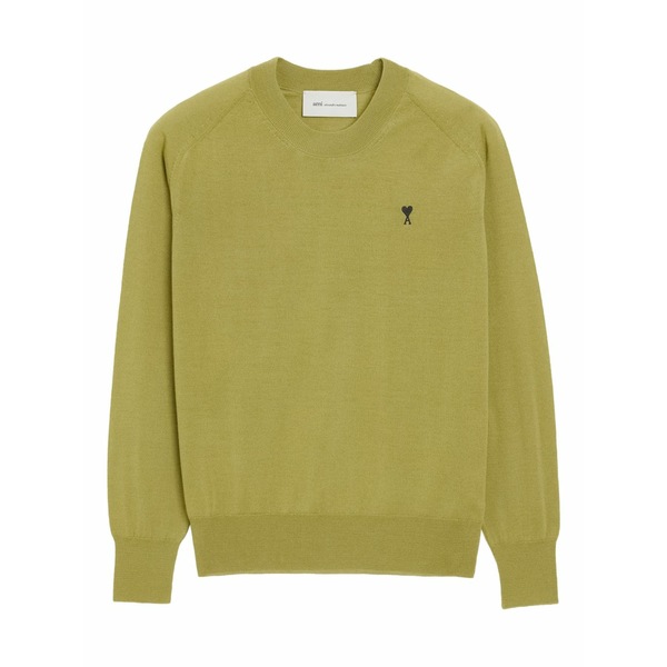 意中の女 メンズ 編み物\u0026プルオーバー アウター Embroidered crew-neck sweater Green
