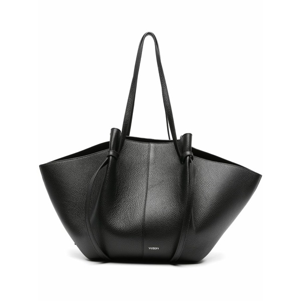 ユゼフィ レディース トートバッグ 御徒面子 Mochi pebbled shoulder bag Black