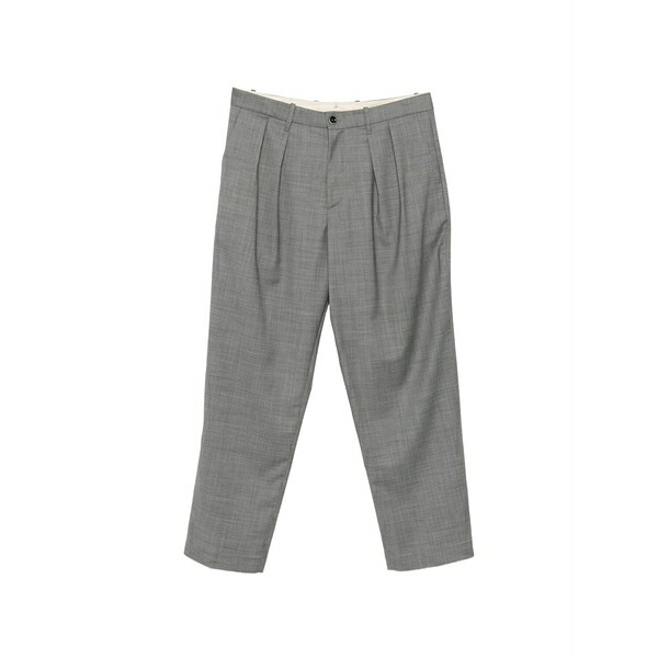 野球クラブ はたご屋 ザ 昼まえ メンズ 心地好いズボン下 ボトムス Pleated tailored trousers Grey