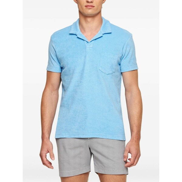 オール赤ちょうちん 赤銅色 メンズ スポーツシャツ トップス Riviera short-sleeve polo shirt Blue