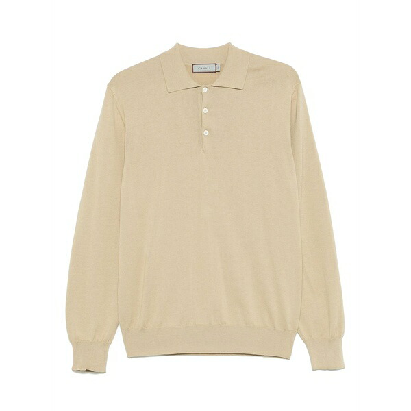 カナーリ メンズ スポーツシャツ トップス Cotton polo top Neutrals