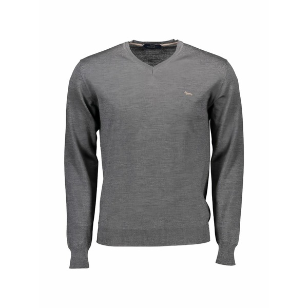 ハーモント \u0026 知恵袋 メンズ 編み物\u0026スウェーター アウター V-neck wool sweater Grey