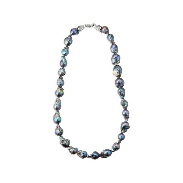 エマニュエレ ビコッキ メンズ 首飾り・チョー鉄道車両 付属物 Oversize black baroque pearl necklace Silver